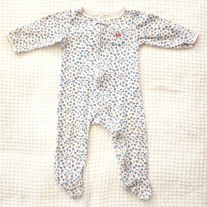 Carter's 9M one piece pjs, blue & pink flowers, excellent condition